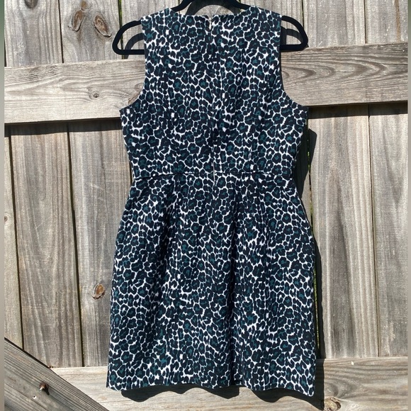 J Crew Black, Blue and White Leopard Print Dress - Picture 5 of 8